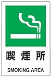 JIS規格安全標識 喫煙所 ステッカー(中サイズ) 300×200mm 803-842