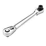 KISENG 1/4"ラチェットレンチ 多機能 ミニ 二重使用スパナレンチ クイックスリーブレンチ ハンドツール