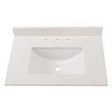 Cahaba cavt0218 31 in x 22 in冬ホワイトEngineered大理石Vanity Top with Troughボウルと8 in蛇口Spread x 8