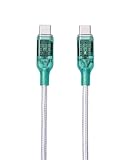 [re:colors]【USB-C(Type C) to USB-C(Type C) USB2.0 ケーブル スケルトン (ブルーベリー)】高速充電 PD対応100W/5A 高速データ転送 断線防止 1m 武蔵野レーベル