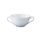 Noritake ノリタケ スープ カップ 口径：約11cm、全径：約15.5cm、高さ：約6cm、容量：約310cc（満水） シェール ブラン 電子レンジ対応 食洗器対応 1個 白 ファインポーセレン(プレミアムホワイト) 94872C/1655
