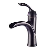 ヨーロッパのレトロ浴室黒い蛇口カウンター洗面器のシングル穴の蛇口の下で湯沸かし冷たい浴室の洗面器