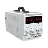 直流安定化電源 リニア DC 電源 可変、30V 10A 調整可能スイッチング安定化 DC ベンチ リニア電源 リード付き 3 LED デジタル ディスプレイ ラボ、学校、製造修理、設備エージング