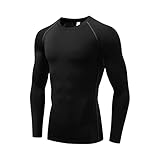 sillictor コンプレッション トップス メンズ 長袖 パワーストレッチ アンダー シャツ コンプレッション ウェア [UVカット + 吸汗速乾] ブラック 323blk-XL