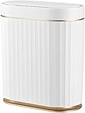 RYAKOIM ゴミ箱 ふた付き 自動ゴミ箱 自動開閉ゴミ箱 卓上用ゴミ箱フタ付き ゴミ箱 スリム 5L 7L センサー式ゴミ箱 全自動ダストボックス 電池式自動開閉ゴミ箱 防水防臭 おしゃれ 密閉 音無し 化粧台 オフィス 車内 宿舎 部屋用 家庭用 業務用 (7L ゴールド(26*14*29cm))