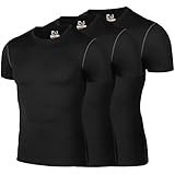 [Muxuryee] コンプレッション ウェア 加圧シャツ メンズ 半袖 トレーニングウェア アンダーシャツ スポーツシャツ 吸汗 速乾 321*3 BK S