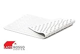 プレミアム滑り止めバスマットLato Rossoデザイン、抗菌&防かび、トップ品質天然ゴムシャワーマット、Firm吸盤、滑り止めグリップFlower ( Fiori )パターンデザイン – ホワイト