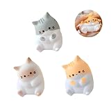 スクイーズ 猫 かわいい猫 3点セット 柔らかい 低反発 ストレス解消グッズ グレー イエロー ホワイト