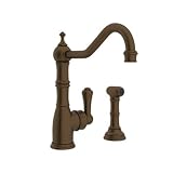 Rohl U.4746EB-2 Perrin and Rowe Single Hole Single Lever Aquitaine Kitchen Faucet with Sidespray Rin