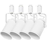 DiCUNO ダクトレール用スポットライト E26口金 配線ダクトレール用器具 レールライト ライティングバー用照明器具 角度調節可能 白 4個入