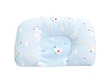 快適でソフトなコットンベビー枕形状防止フラットヘッド枕ブルー