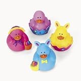 12 Vinyl Mini Easter Rubber Duckies [並行輸入品]