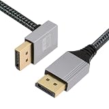 cablecc 4K 60hz DisplayPort DP - DP Ultra-HD UHD ケーブル 32.4Gbps 高速ダウンアングルシルバースリーブ 1.0M