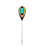 Lovebay 土壌 ph 測定器 温度測定 酸度計 照度計 地温 水分測定 4 in 1 pH測定 デジタル 高精確度 土壌改良器 多機能 メーター