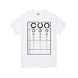 [standuporiginal] 視力検査 スタンドアップ オリジナル プリント おもしろ 半袖 Ｔシャツ (ホワイト, XXL)