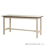 作業台 リノリューム天板 幅180×奥行90×高さ90cm ベイジュ 300㎏/段