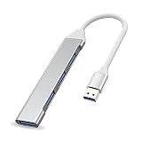 Wowssyo USBハブ 3.0スプリッタ 4-in-1USBアダプタ USB 3.0ドッキングステーション MacBook Pro WindowsラップトップおよびUSBポートを持つ他のデバイス用-シルバー