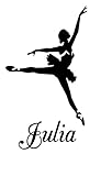 バレエダンサーJulia名Letters Childrens部屋ビニール壁アートステッカーデカール
