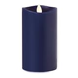 4 " Luminara AtlanticブルーFlamelessピラーWax Candle