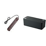 ELECOM 電源タップ color style 雷ガード 省エネ 個別スイッチ 6個口 1m ブラウン T-BR04-2610BR + ELECOM ケーブル収納ボックス 6個口電源タップ収納 ブラ