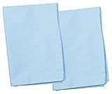 2 Blue Toddler Pillowcases - Envelope Style - 13x18 - 100% Cotton With Soft Sateen Weave - Machine W