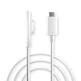 Surface PD 急速充電ケーブル(1.8m) ホワイト オス 45w15v以上のPDアダプターまたはPD充電器が必要です。TYPE-C/USB-C Surface Connect to USB-C 15VPD充電に対応 Surface Pro 7 /6/5/4/3/ Go/Book/Laptop 対応