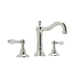 Rohl A1409LPPN-2 Country Bath Low Lead Widespread with Porcelain Lever Handles and Pop-Up Drain, Pol