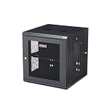 StarTech.com 19インチ サーバーラック/12U/4ポスト/壁掛けタイプ/取付奥行6cm - 50cm/ロック付きラックキャビネット/通気スリット・メッシュ/180度ヒンジ RK1224WALHM ブラック