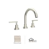 Rohl A2228LMPN-2 Lombardia C-Spout Widespread Bathroom Sink Faucet with Lever Handles, Polished Nick