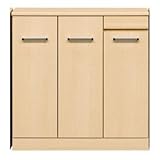 ロータイプシューズボックス 【幅90cm】 木製 オートヒンジ/プラ棚付き 日本製 ナチュラル 【完成品 開梱設置】【代引不可】 生活用品 インテリア 雑貨 インテリア 家具 収納家具 シューズラック シューズボックス [並行輸入品]