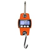 LeaningTech デジタルクレーンスケール 吊りはかり 吊り秤 電子秤 吊り下げ 計量 KG コンパクト LCDスクリーン 4～300KG (オレンジ)