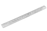 BULUSHI 事務所側の金属二メートル直線定規シルバートーンの黒印 (50CM)