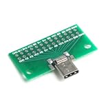 1個 24P USB 3.1 Type-C オスメス テスト PCB ボード アダプター 2.54mm コネクタ ソケット CタイプUSBコネクタ Type-C 24P コネクタ DIY 実装済みUSBモジュール オス・メス データ転送用 Type-cオステストボード20.6*10MM (オス)