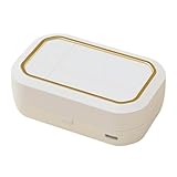 Ryzard 超音波 コンタクト洗浄機 ミニ超音波洗浄器 花粉除去 蛋白除去 ソフト ハード カラコン 対応 充電式 旅行 出張（ホワイト）