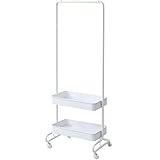 山善 トローリーハンガー ホワイト バスケット2段 バスケット2段仕様 LTH-2B(WH)