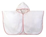 cofucu(コフク) ふんわりパイル地ポンチョ 60～90cm オゾン白×ピンク オーガニック綿100%