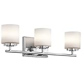 Kichler 45502 O Hara 3ライト22 " Wide Vanityライトバスルーム器具with Etched、 H 6 1/4" W 22" シルバー 45502CH 1