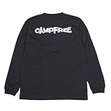 [CAMPFREE] キャンプフリー ロンT メンズ 5.6oz tシャツ (綿100%) ワンポイント バックプリント 長袖Tシャツ 10594 C.ネイビー サイズ XL