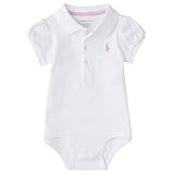 ポロ ラルフローレン ベビー 半袖 パフスリーブ ロンパース ボディースーツ Puff sleeve polo bodysuit カバーオール ベビーウェア (サイズ：3m、カラー：White）Pol