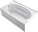 Kohler K-1114-LA-0 Windward 6Ft Whirlpool with Integral Apron and Left-Hand Drain, White [並行輸入品]