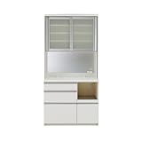 パモウナ 食器棚IK 【幅100×奥行45×高さ206cm】 IKR-S1000R パールホワイト