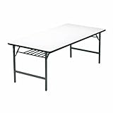 折り畳み机【ワイド脚タイプ・ソフトエッジ・幅1200×奥行き600mm】 カラー:ホワイト