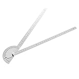 Biuuu ステンレススチールアングルルーラー180度分度器ファインダーアーム測定ツール