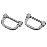 [METALLIXITY] ホースシューDリング 25 mm 2個 ねじ込む U字形 バックルシャックル 車のキー キーホルダー バッグ レザークラフト用 ダークグレー