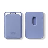 [REHOOF] MagSafe カードケース スマホ 強力 磁気内蔵 カード収納 スリム カードポケット マグセーフ 高級PUレザー カードホルダー 落下防止 背面ポケット カード入れ 背面収納 軽量 シンプル（ライトブルー）