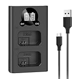 KWTOUL NP-FW50 バッテリー充電器 USB デュアル充電器 LCD ディスプレイ付き 対応Sony A6000 A6300 A6400 A6500 A7 A7II A7RII A7SII A7S A7S2 A7R A7R2 A5100 A5000 RX10 RX10II III カメラ