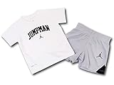(Jordan) ジョーダン ベビー　Jumpman Tシャツ＆パンツ　セットアップ (6-9M (6-9ヶ月頃 70cm-75cm), 白灰黒) [並行輸入品]