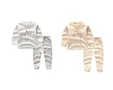 QD-WST 子供服 上下セット ルームウェア 裏発熱 リッチ付き 2点セット 着替え 保温 ポカポカ暖か 厚手 秋冬 (S, 小鳥＋熊)