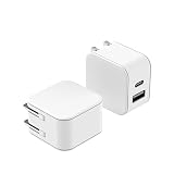 AsiaResource USB充電器 2ポート 1口Type-C 1口Type-A 【6ヶ月間保証付き】 タイプC 急速充電 PD20w対応 ACアダプター AC充電器 折りたたみプラグ 小型 軽量 短絡保護 過電流保護 絶縁耐圧 Android スマートフォン iPad その他 各種機器対応 PSE認証取得済 アジアリソース
