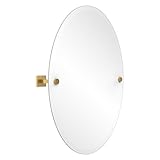 allld| # Allied真鍮mt-91-pb MonteroコレクションContemporary Frameless楕円形角度調整ミラーwith Beveled Edge、